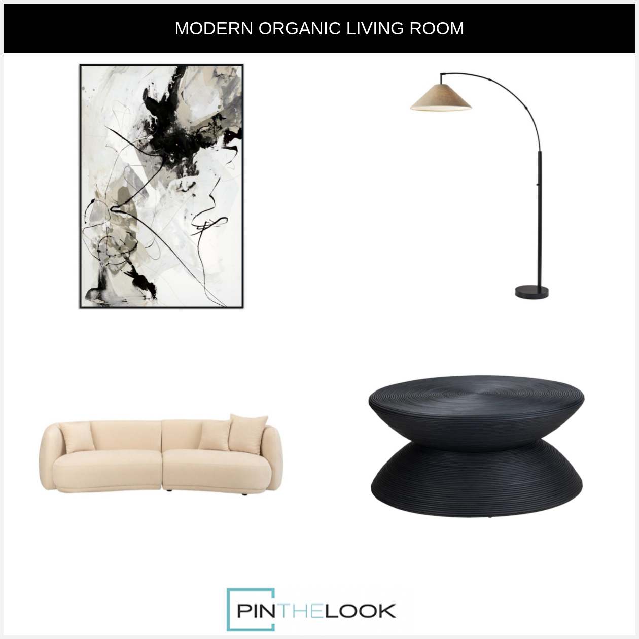 Curved Cream Organic Sofa