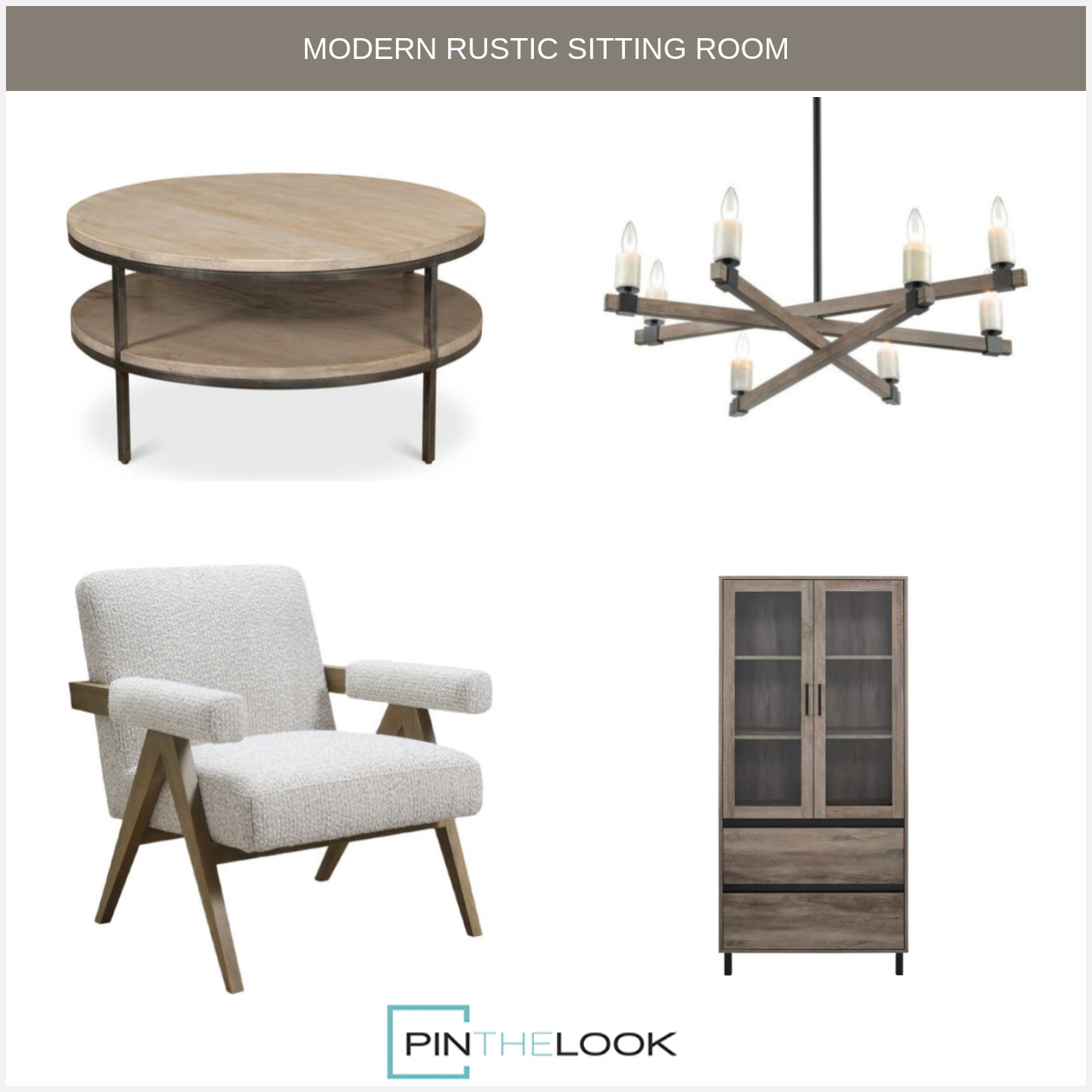 Double Shelf Beige Round Coffee Table