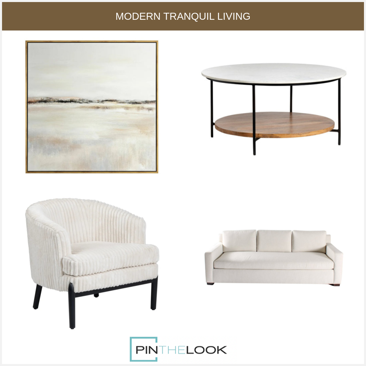 Transitional Mid-Century White Accent Chair