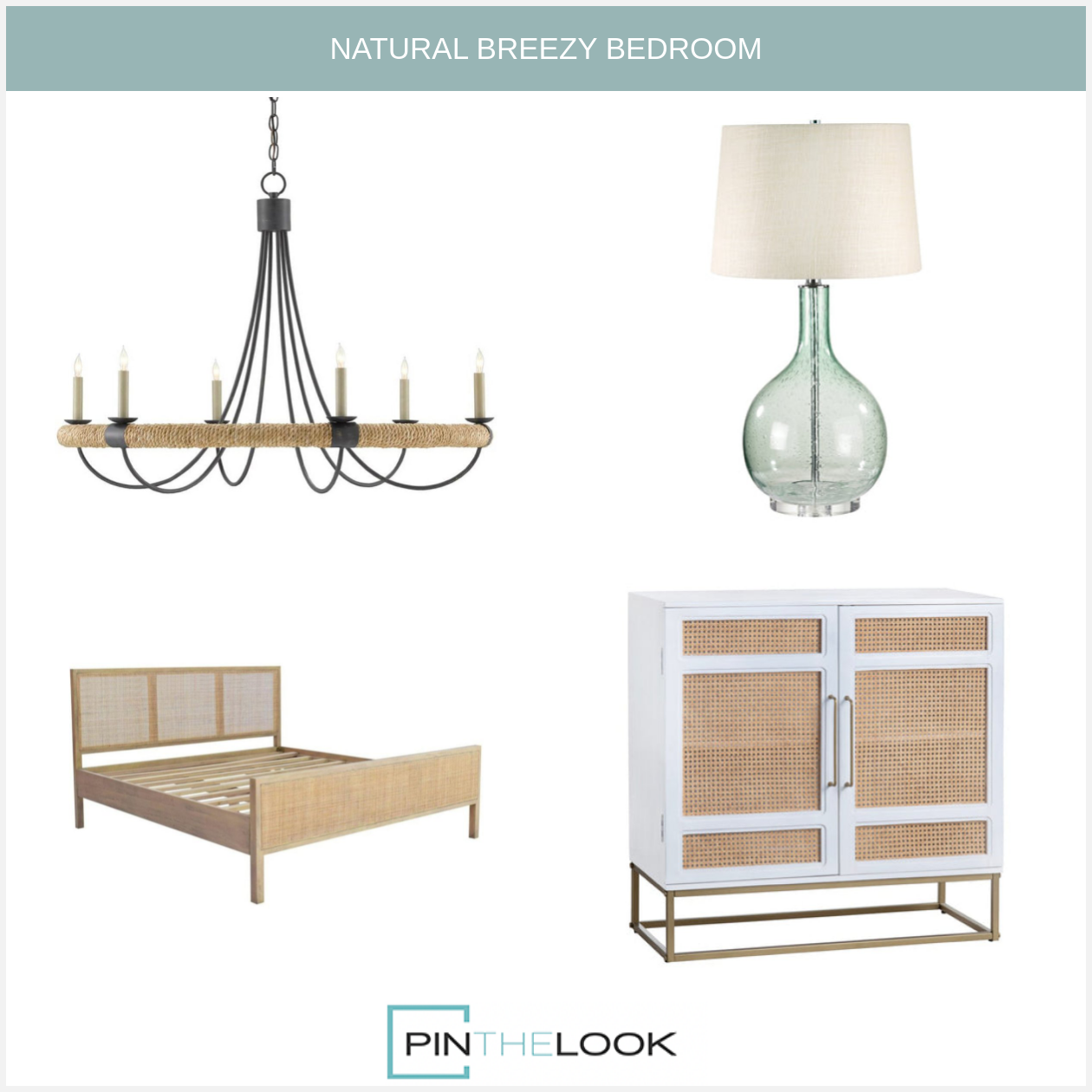 Biscayne White Cane Side Cabinet