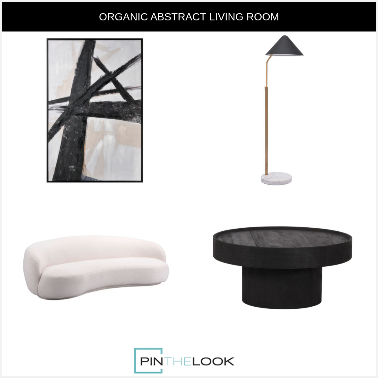 Black Rounded Coffee Table