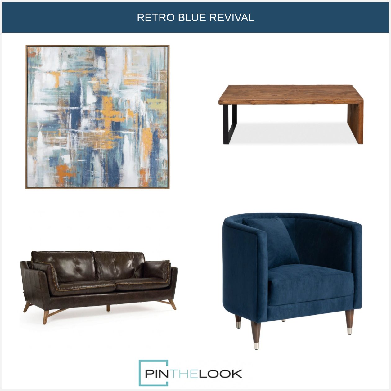Blue Transitional Tub Chair
