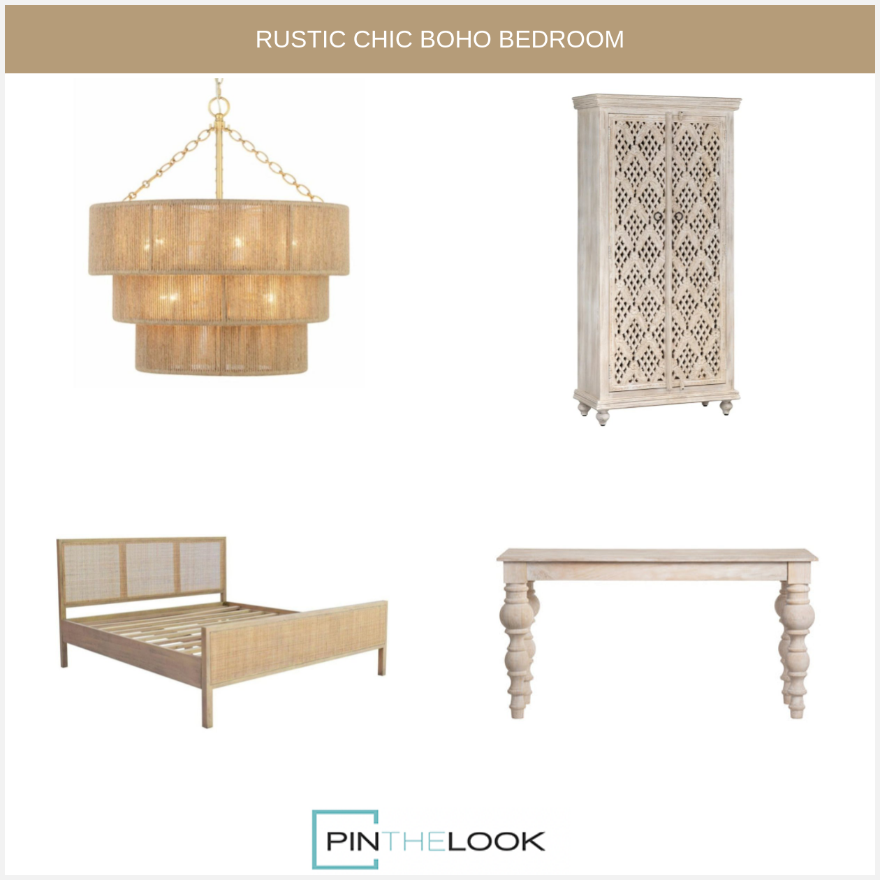 Whitewashed Harvest Console Table
