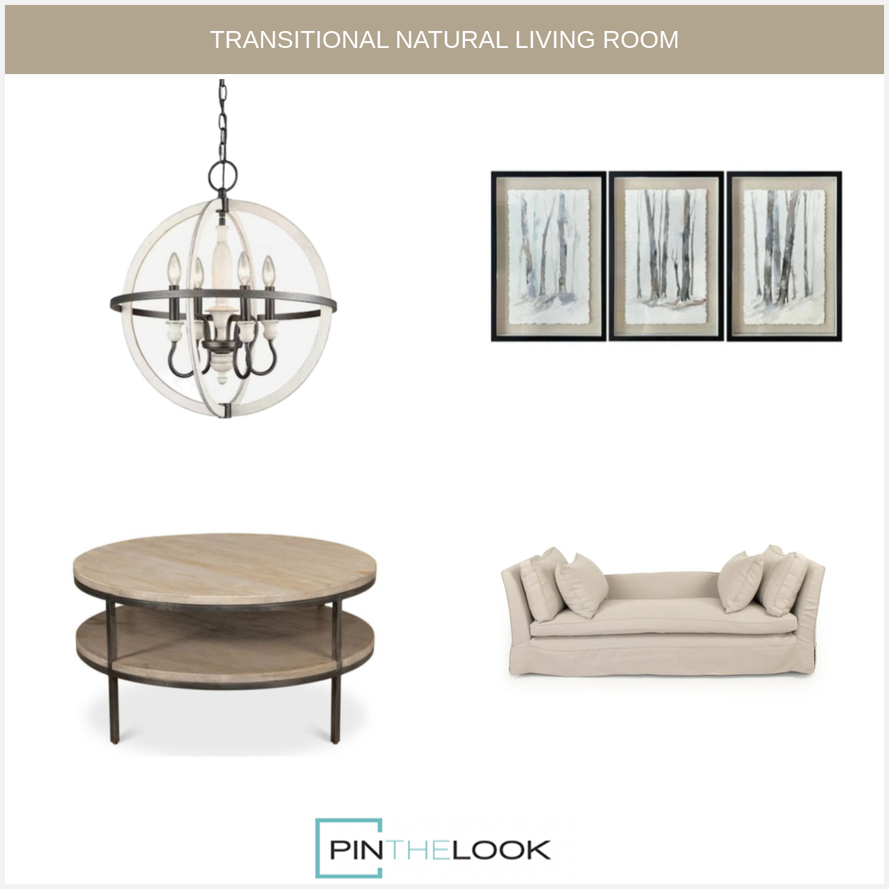 Double Shelf Beige Round Coffee Table