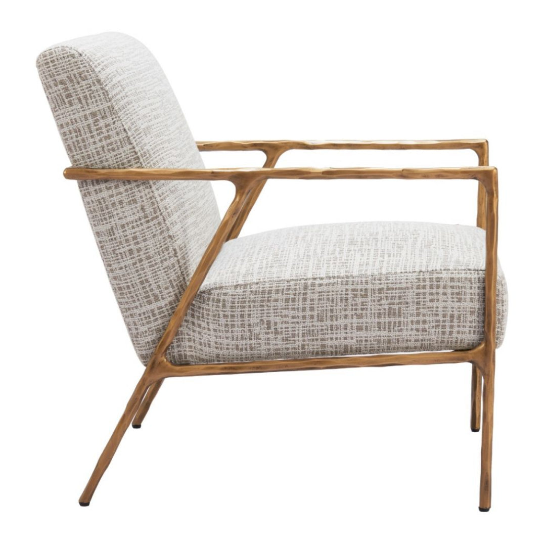 Beige Frost Gold Accent Chair
