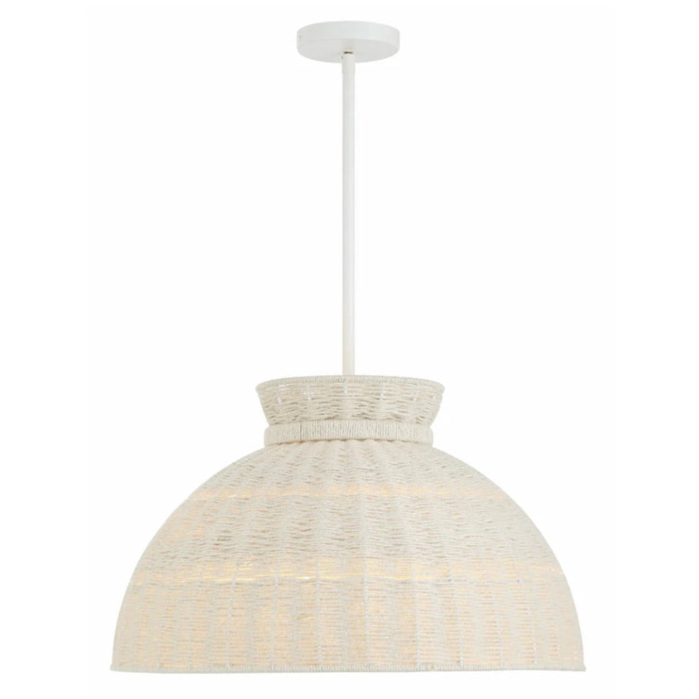 4-Light Natural Bleached Jute Pendant