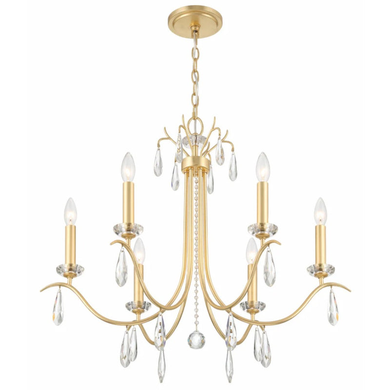 Swooping Gold and Crystal Chandelier