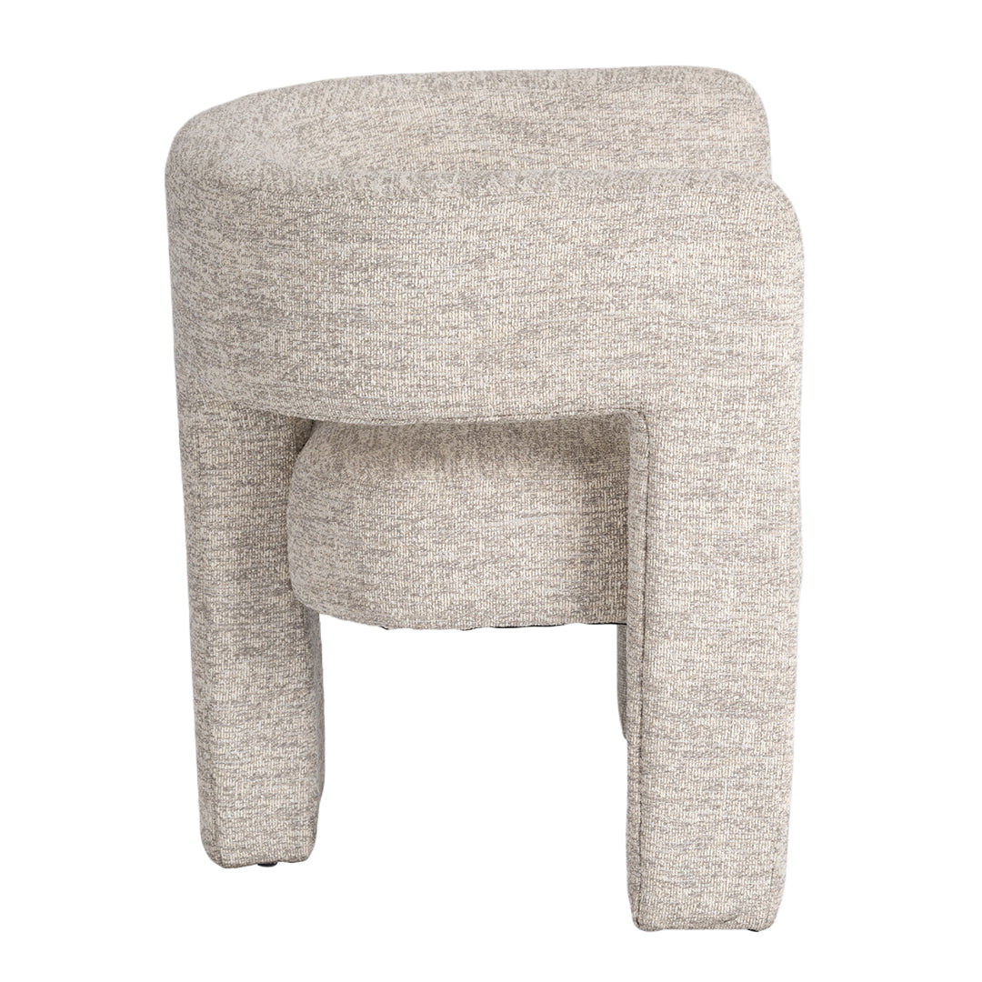 Beige Round Back Accent Chair