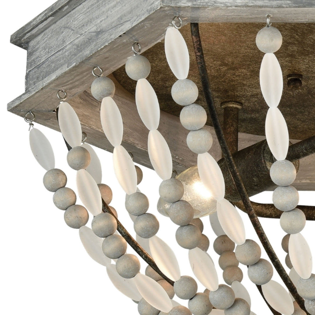 Rustic Beaded Flush Mount