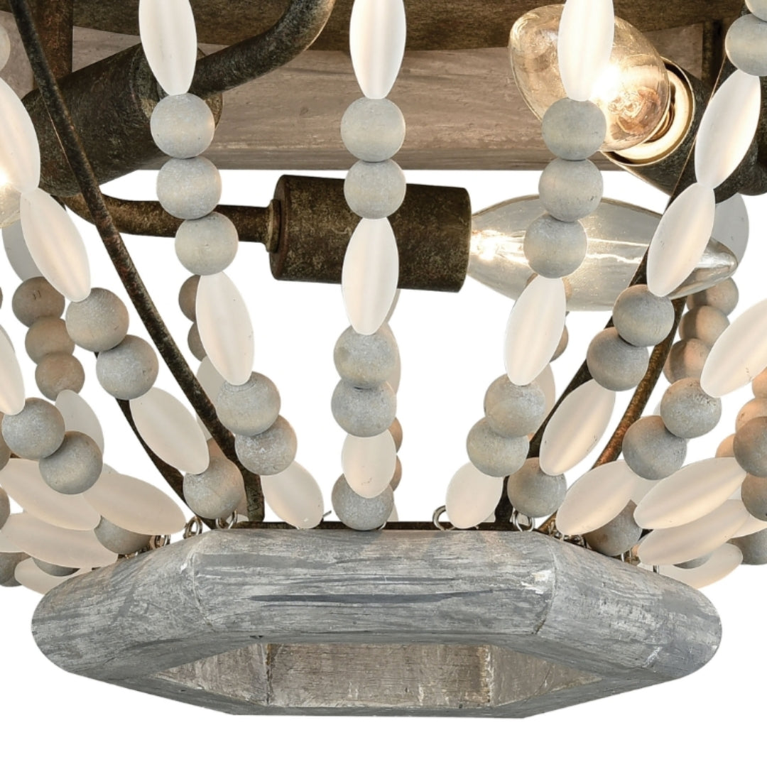 Rustic Beaded Flush Mount