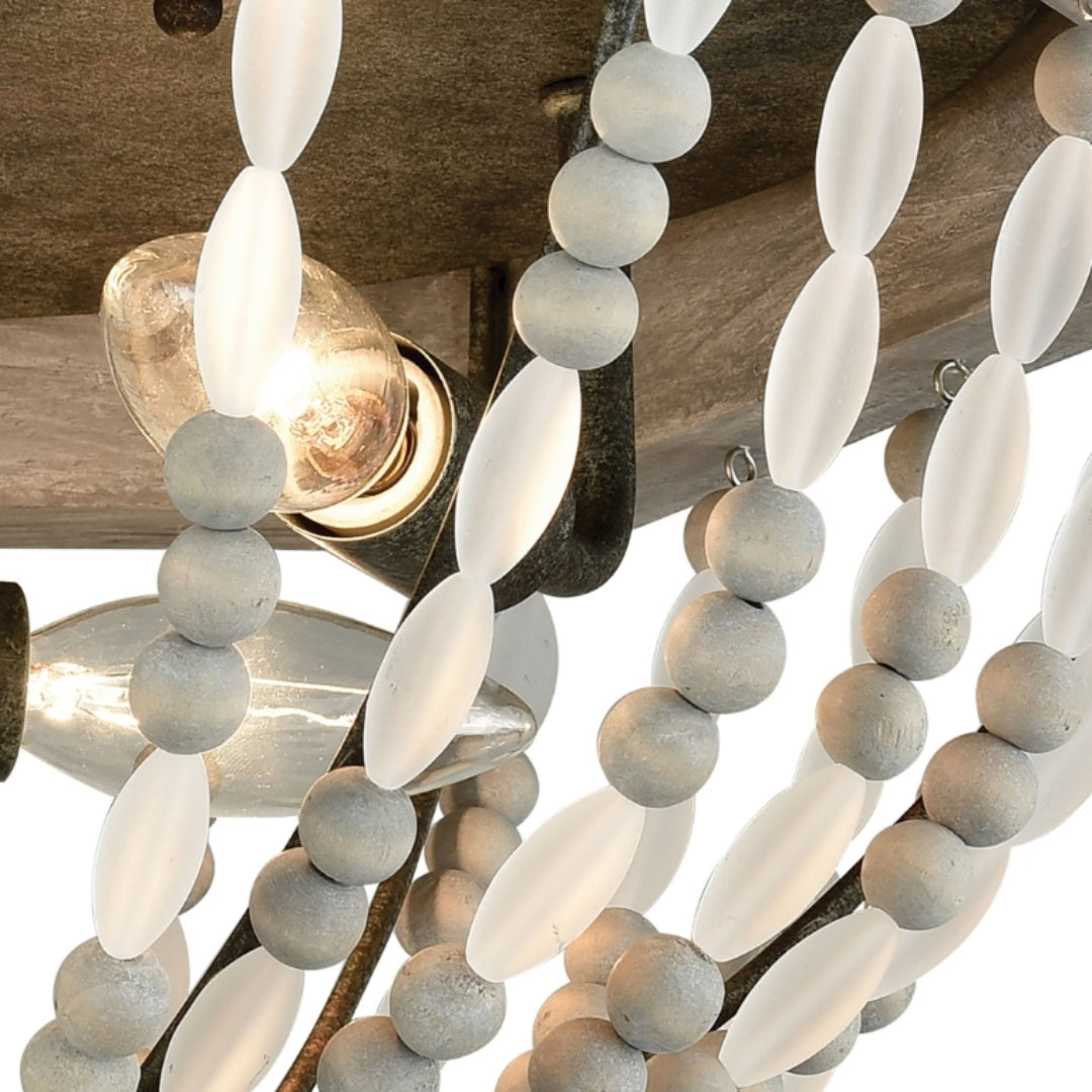 Rustic Beaded Flush Mount
