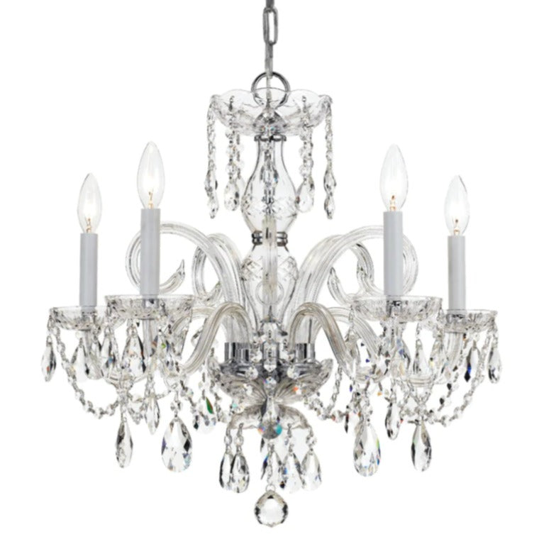 5-Light Polished Chrome Crystal Chandelier