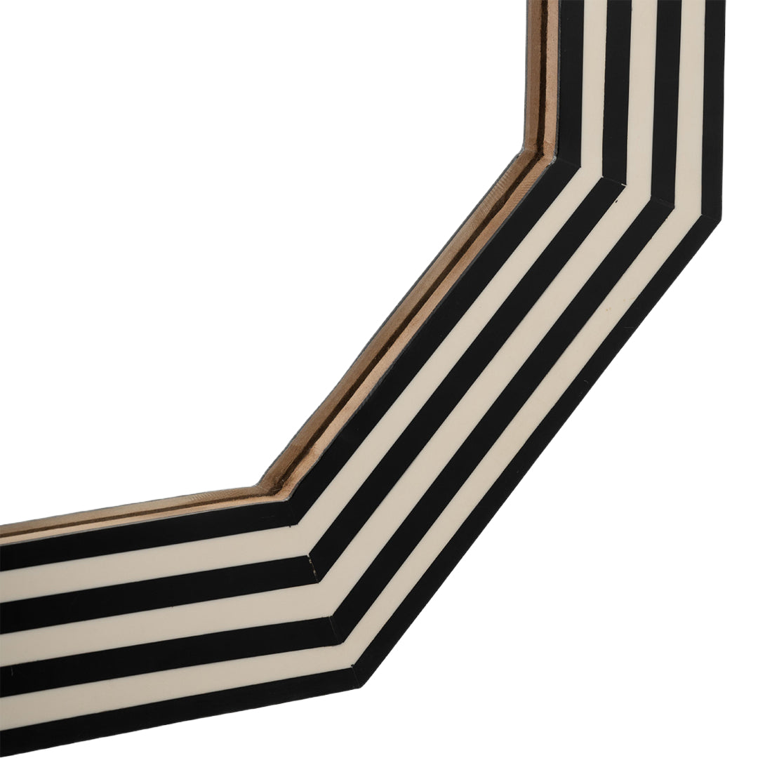 Black and White Octagon Mirror