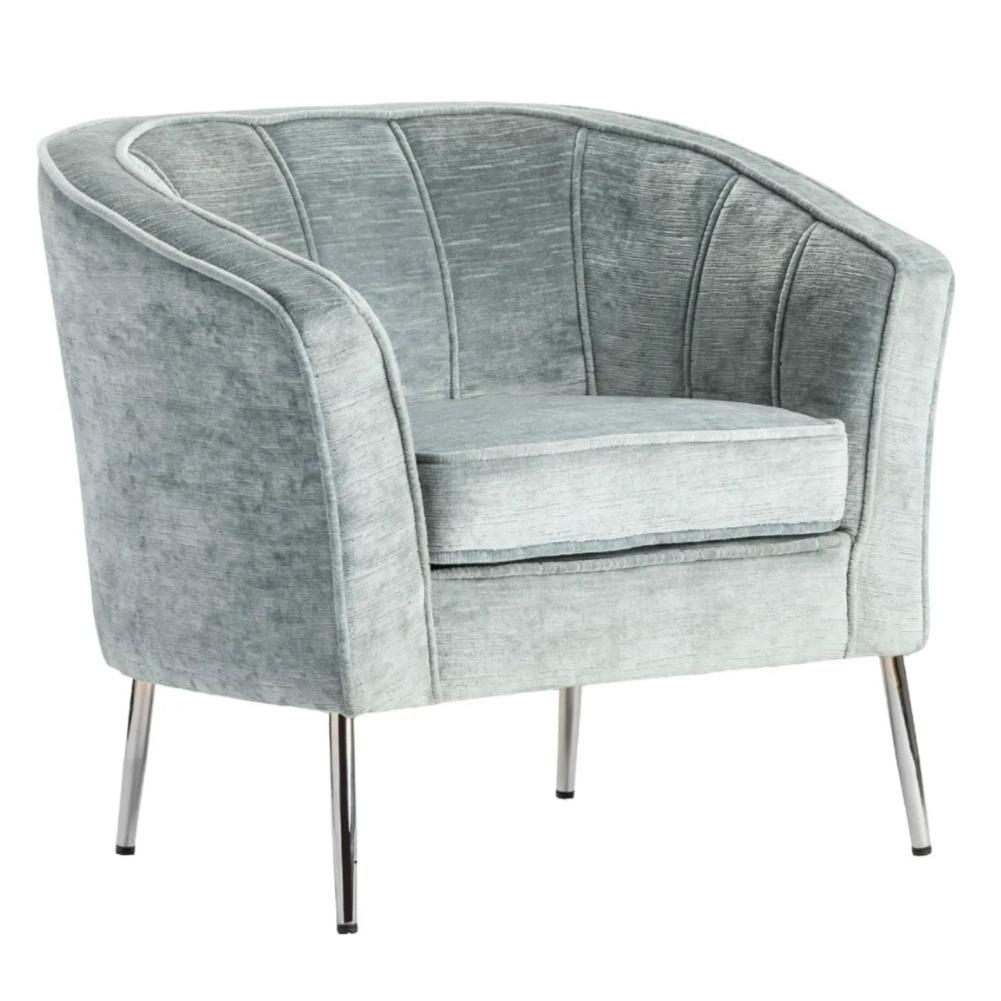 Upholstered Light Grey Accent Chair