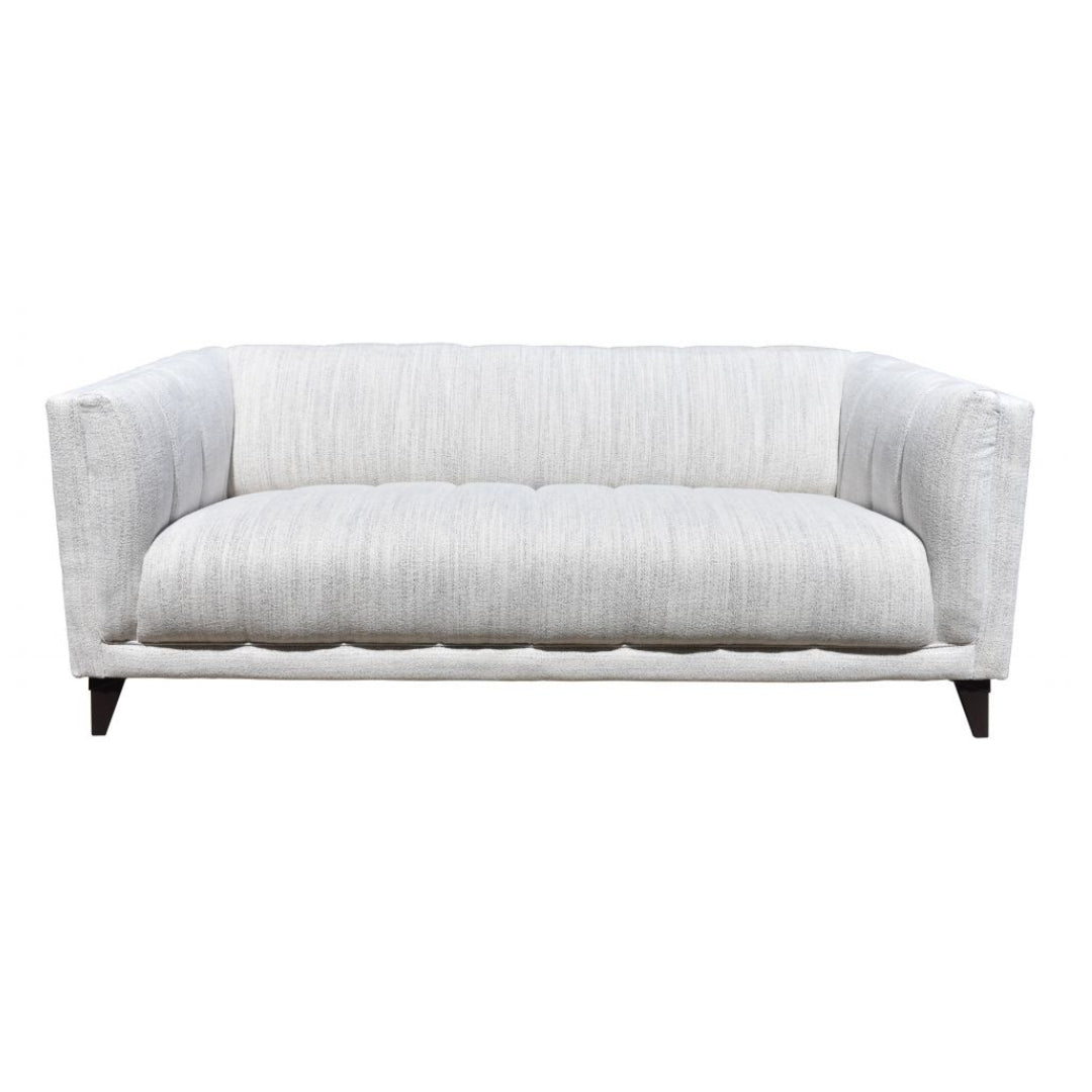 Upholstered White Fabric Sofa