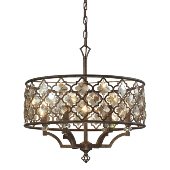 Vintage Style Quatrefoil Drum Chandelier