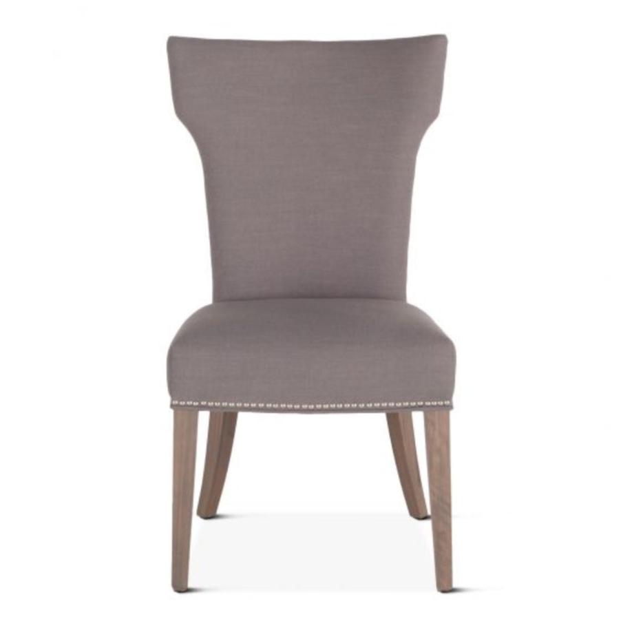 Upholstered Warm Gray Linen Dining Chair
