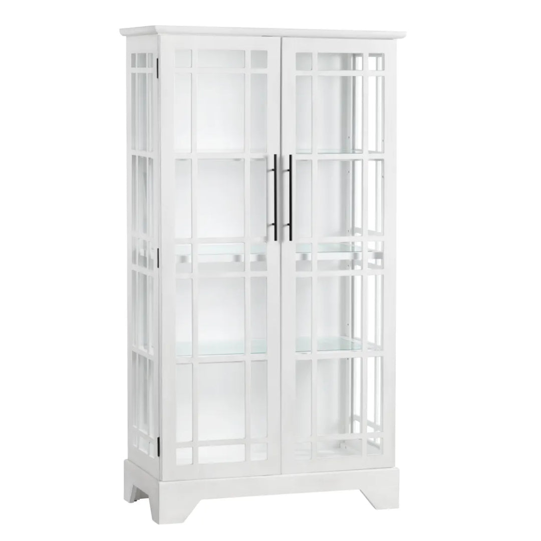White Waverly Glass Door Curio