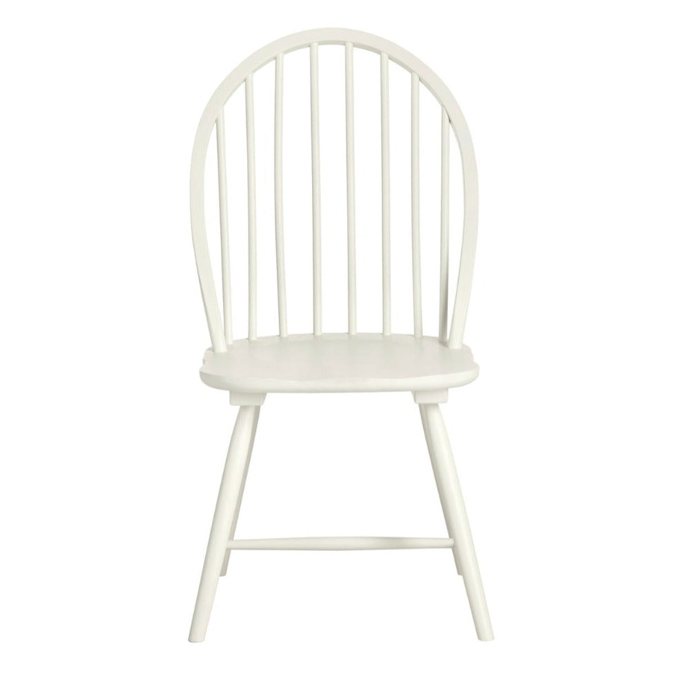White Slat Back Dining Chairs - Set of 2