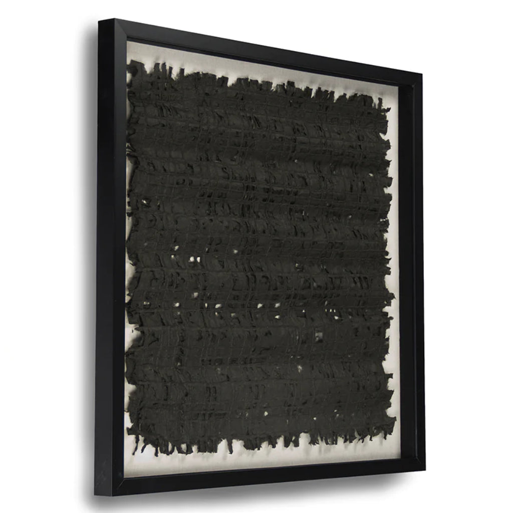Black Abstract Paper Framed Art