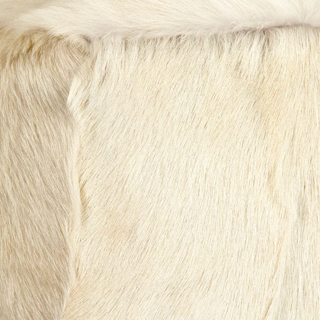 Tibetan Ivory Goat Fur Pouf