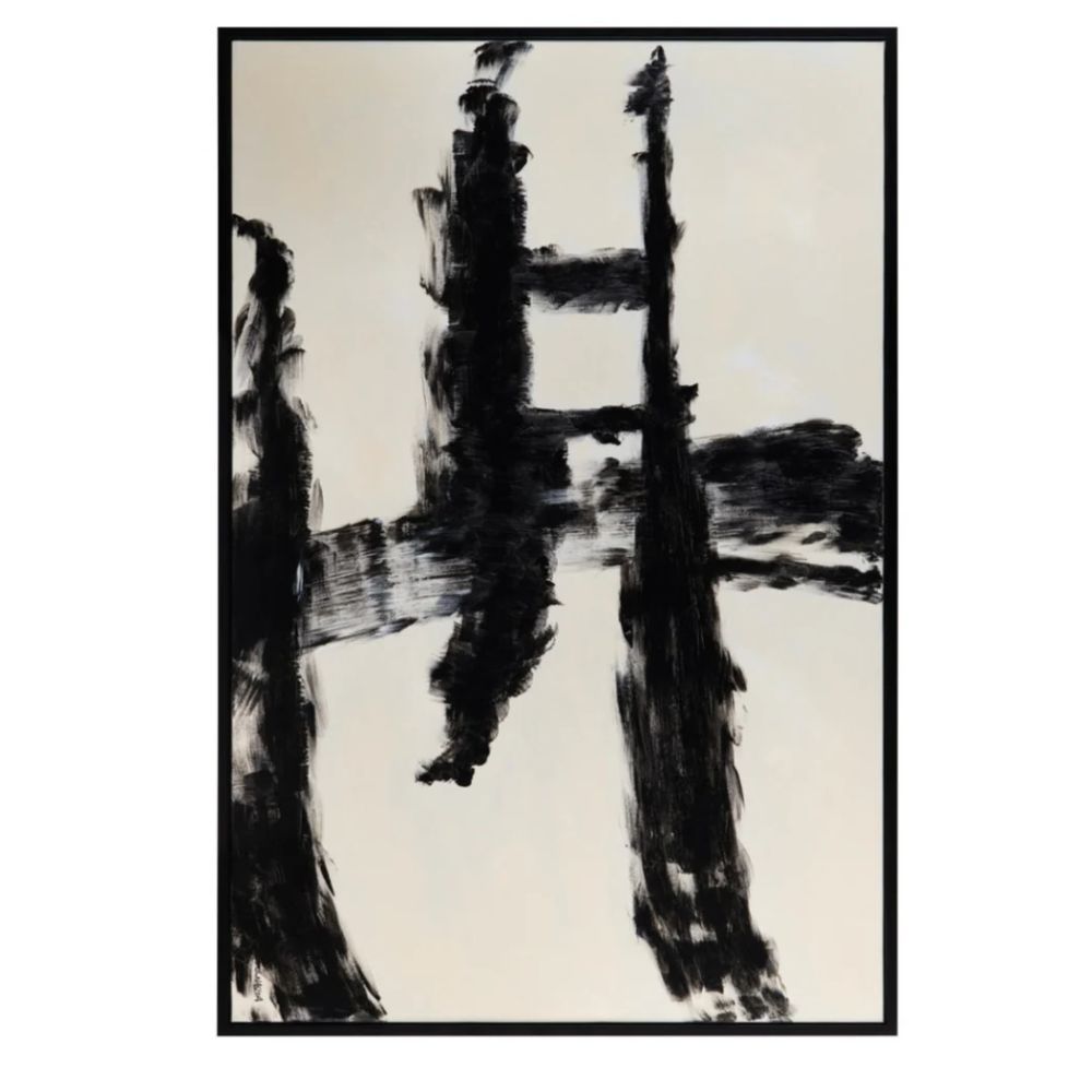 Black Strike Abstract Wall Art