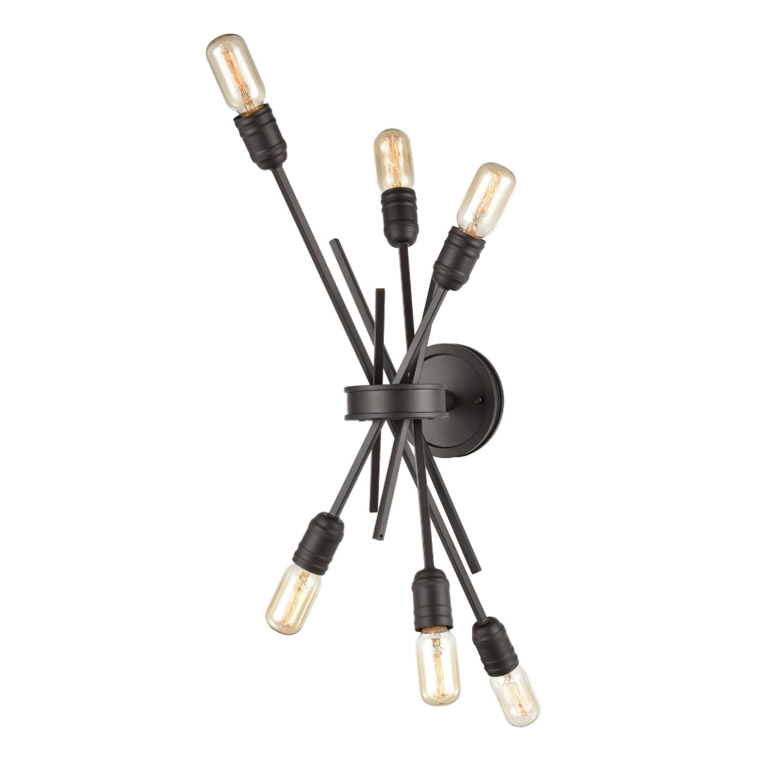 6-Light Matte Bronze Paralleled Sconce