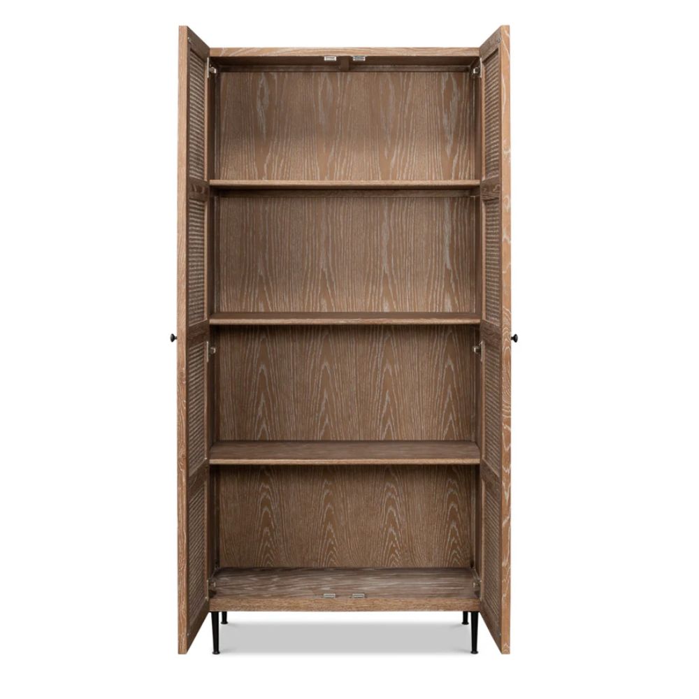 Cane Armoire Brown Cabinet