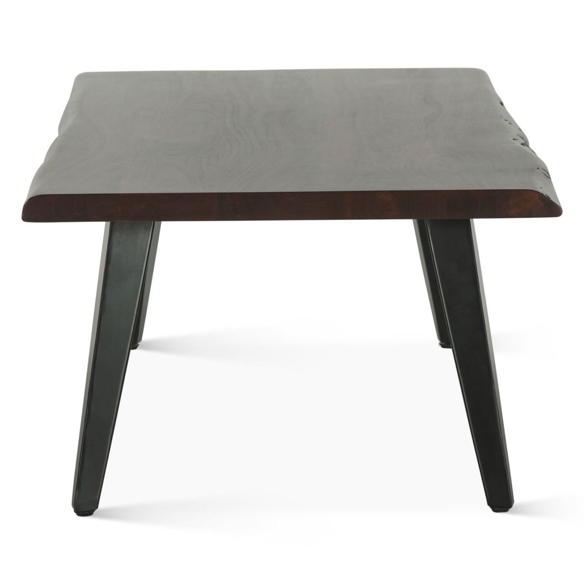 Rustic Walnut Iron Leg Coffee Table