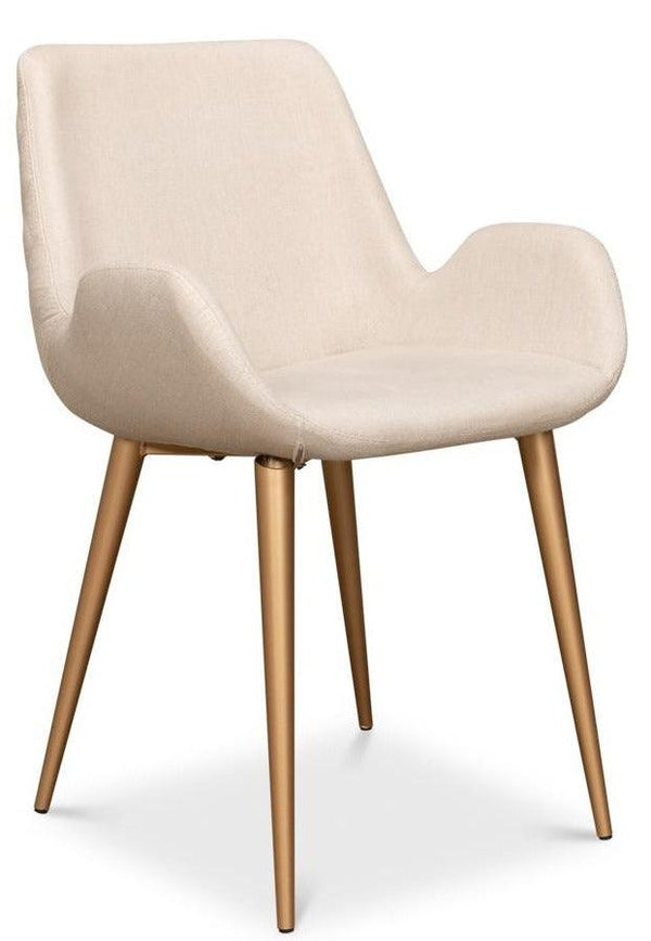 Modern Gold & Linen Chairs