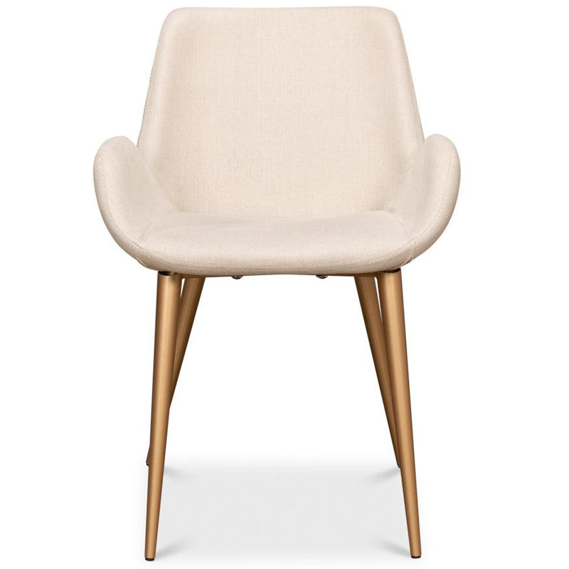 Modern Gold & Linen Chairs