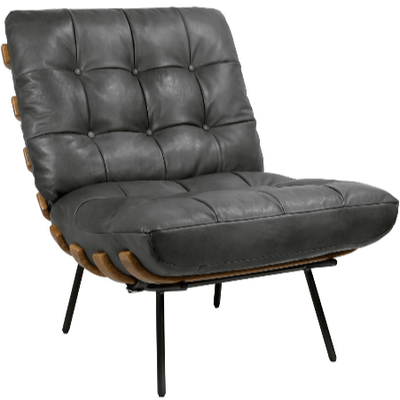 Modern Leather Tufted Lounge Chair