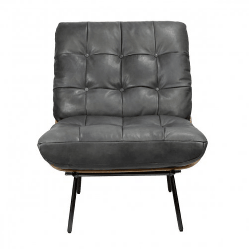 Modern Leather Tufted Lounge Chair