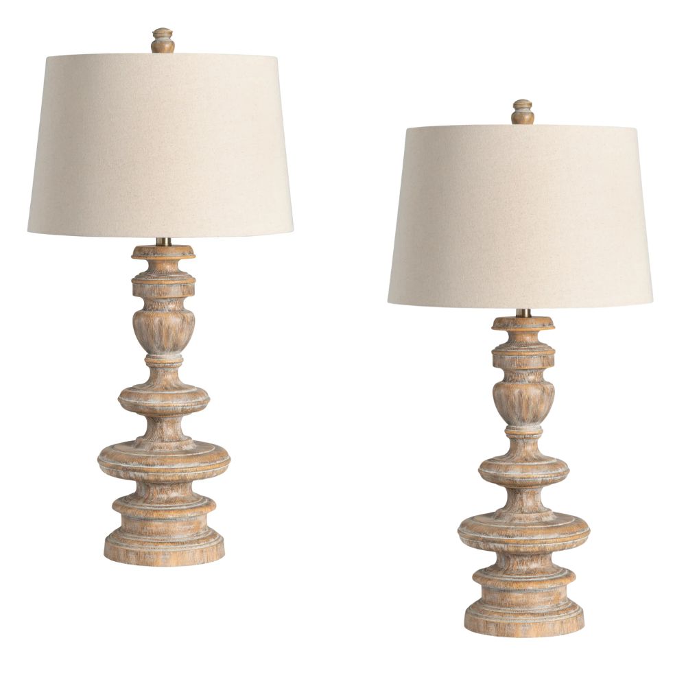 Craftsman Beige Table Lamps - Set of 2