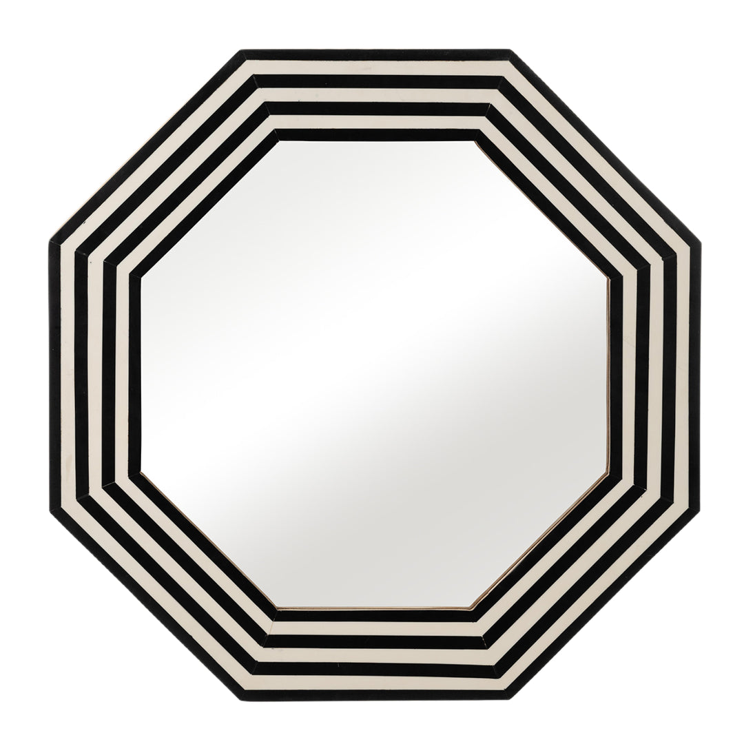 Black and White Octagon Mirror