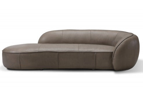 Nuvola Tan Leather Curved Sofa