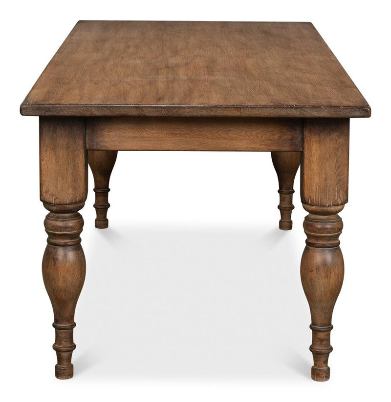 Wood Stained Farmhouse Dining Table
