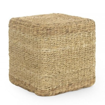 Woven Hyacinth Cube Stool