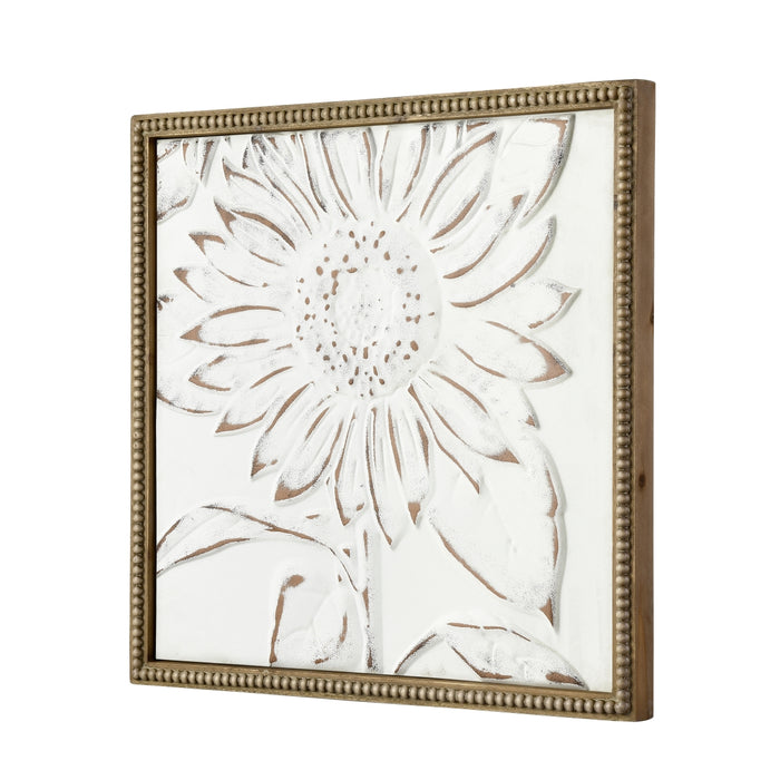 2-Set White Flowers Wall Art