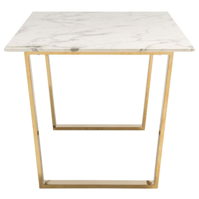 Rectangular White & Gold Dining Table