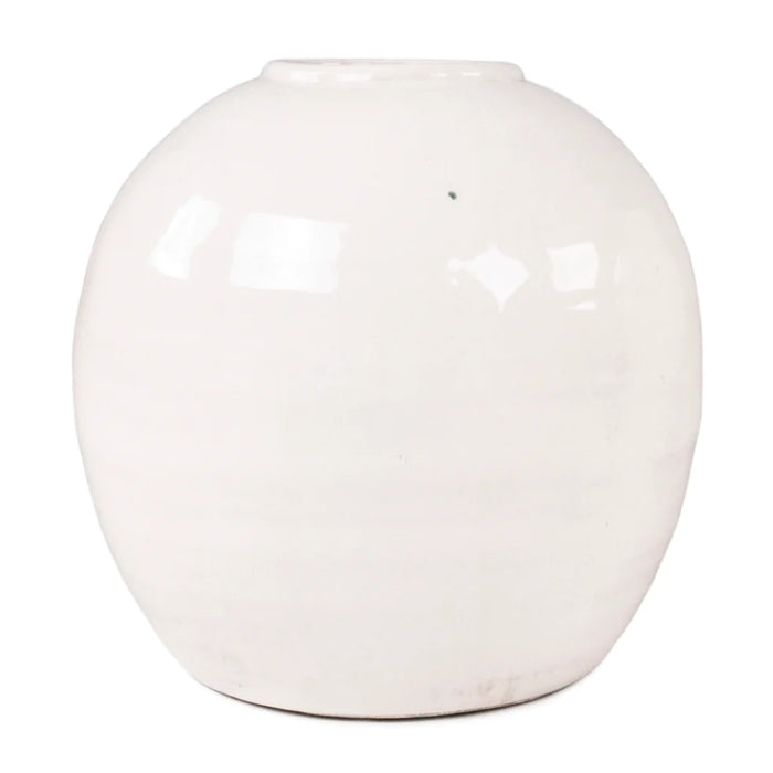 Transitional Ceramic White Vase