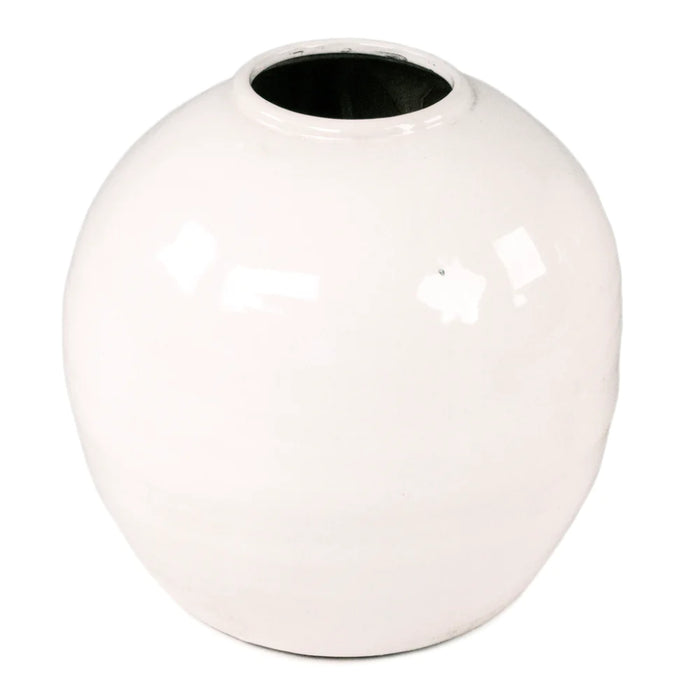 Transitional Ceramic White Vase