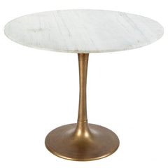 Round Marble White & Gold Dining Table