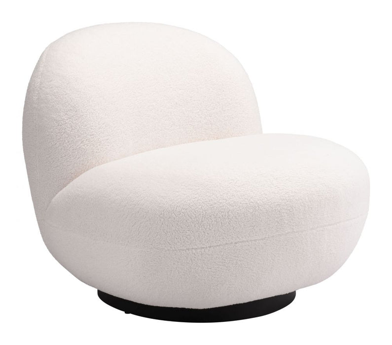 Semi-Circle White Accent Chair