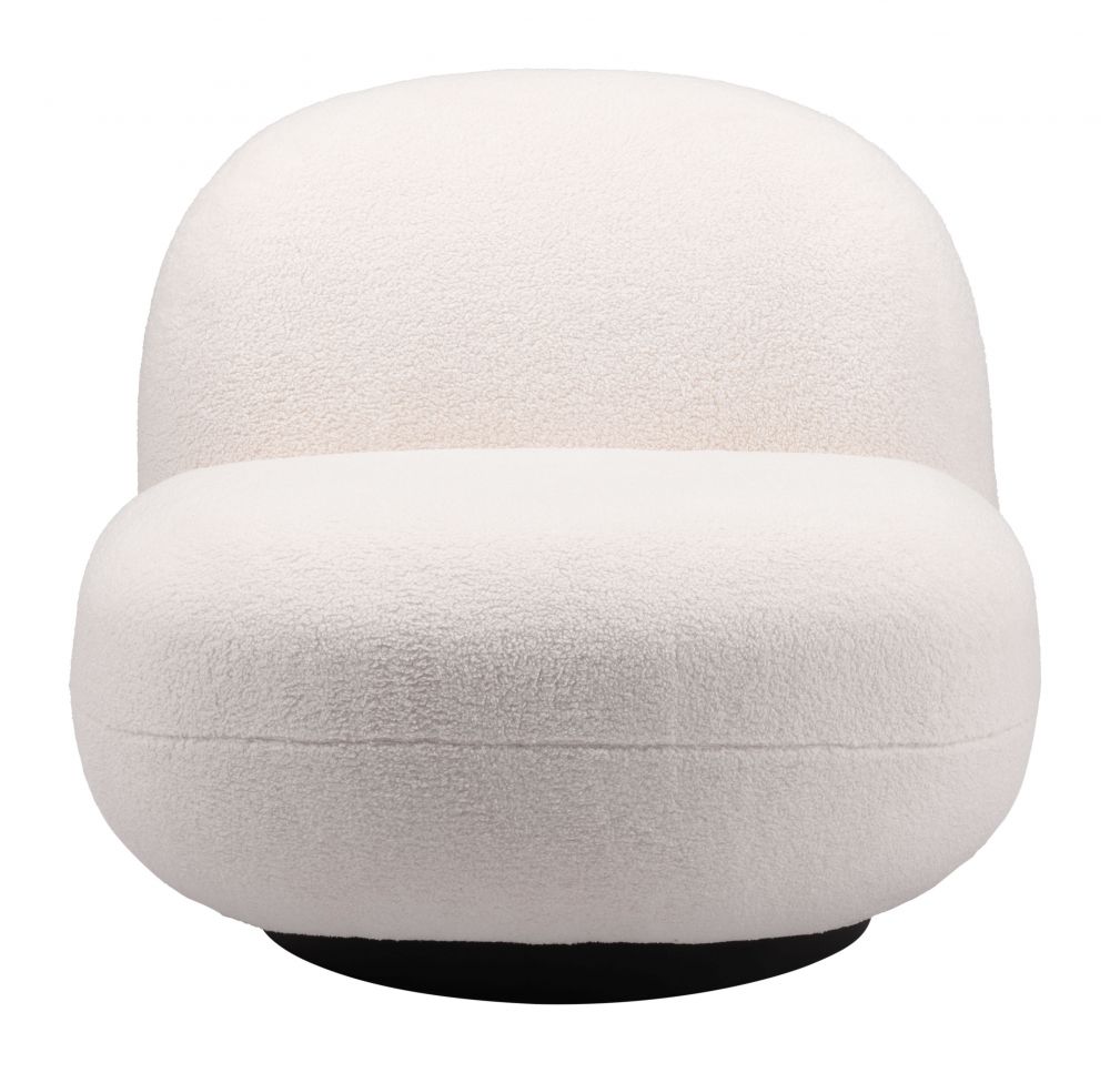 Semi-Circle White Accent Chair
