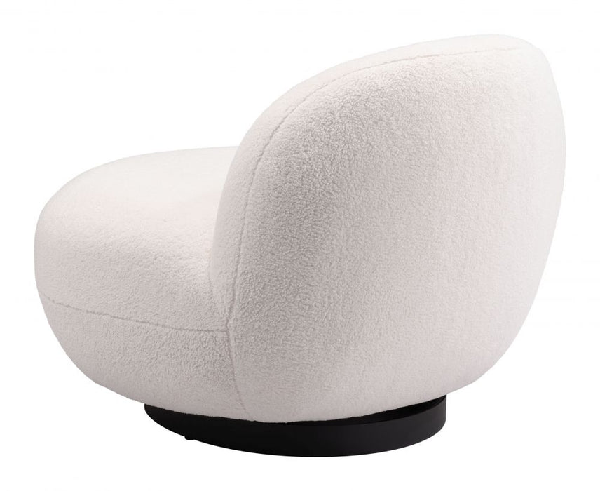 Semi-Circle White Accent Chair