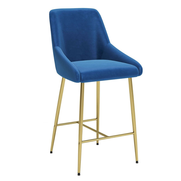 Sleek Navy Blue & Gold Counter Stool