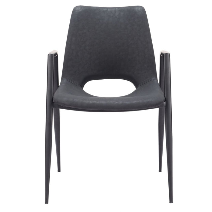 Black Faux Leather Dining Chair