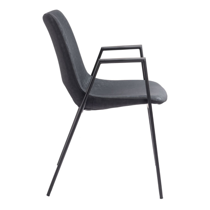 Black Faux Leather Dining Chair