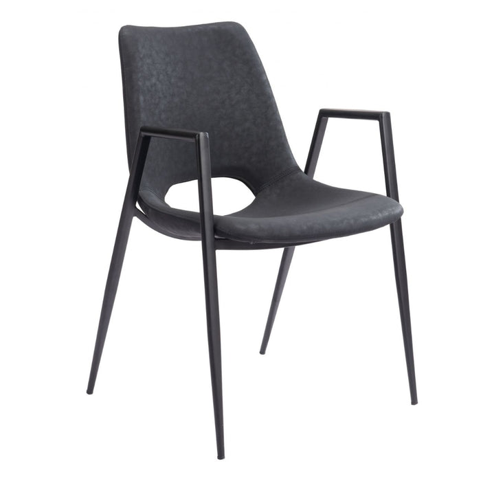 Black Faux Leather Dining Chair